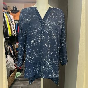 NWT a.n.a. Blue & White 3/4 Sleeve Blouse